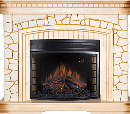 Каминокомплект Royal Flame Glasgow очаг Dioramic 28 LED FX слоновая кость с патиной Royal Flame Glasgow очаг Dioramic 28 LED FX слоновая кость с патиной