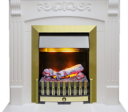 Паровой электрокамин Dimplex Sorrento очаг Danville Antique Brass FB2 белый дуб Dimplex Sorrento очаг Danville Antique Brass FB2 белый дуб