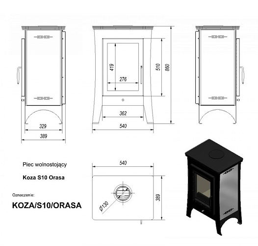 Печь-камин Koza/S10/ORASA_1